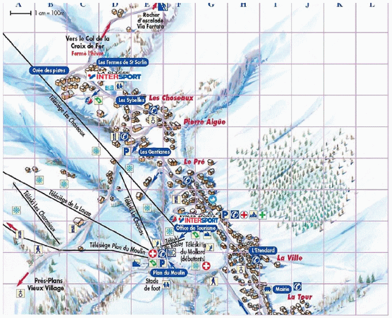 La Glisse / Plan des Chozeaux map